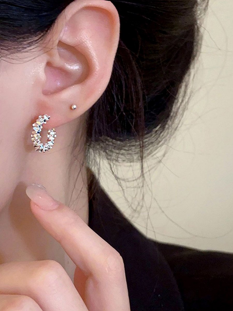 Embellished Sparkle Hoop Earrings