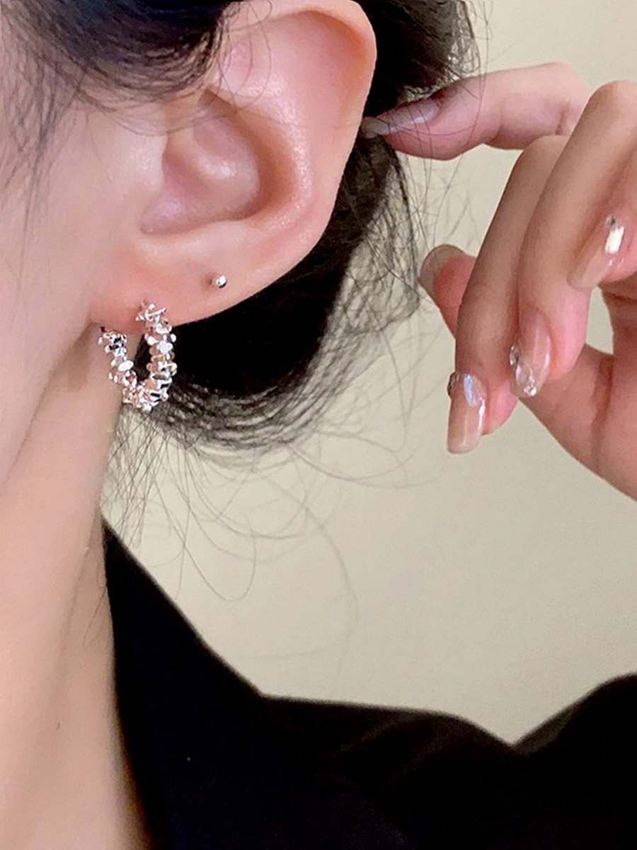 Embellished Sparkle Hoop Earrings