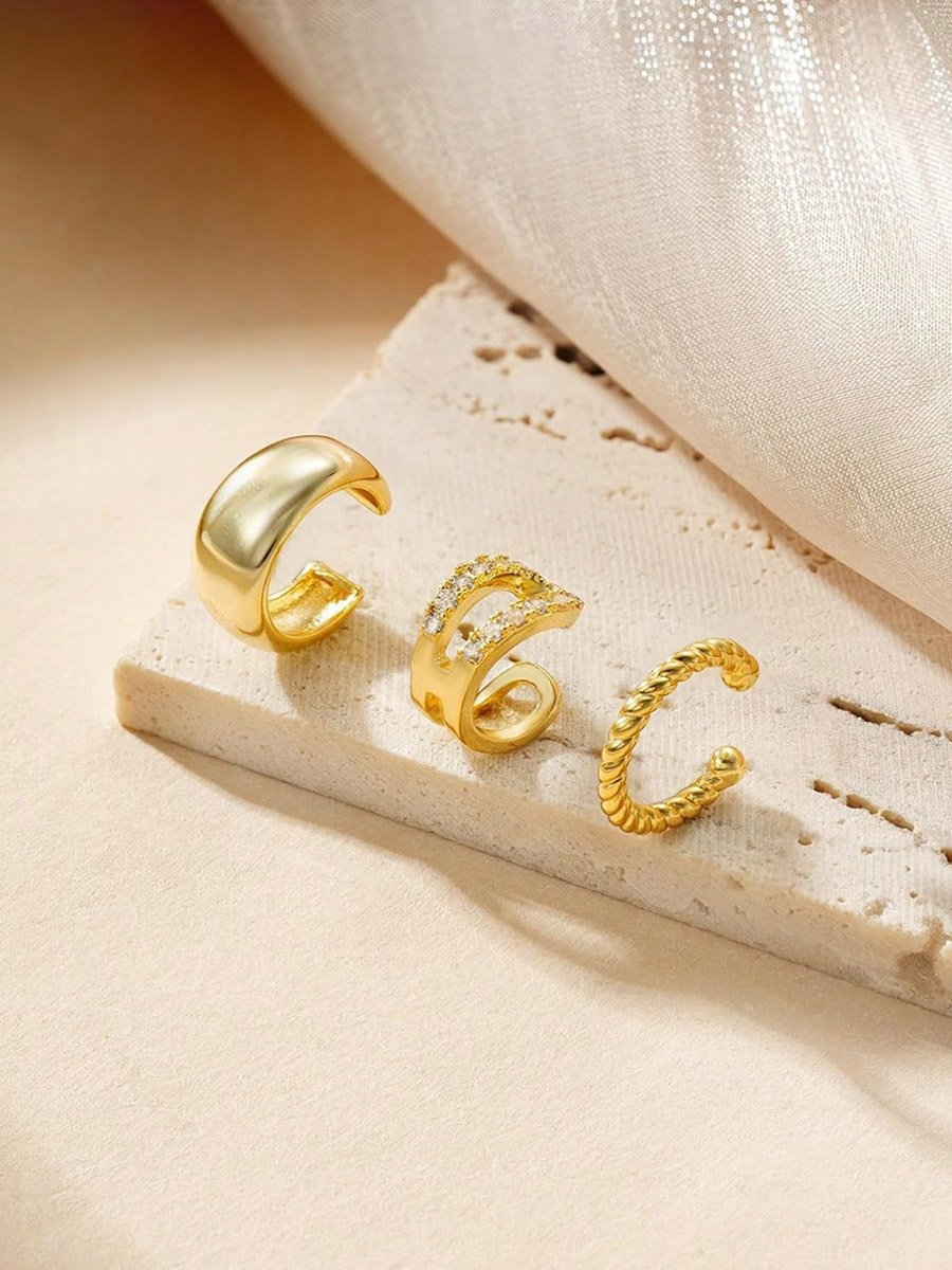 3-Piece Non Piercing Hoop Earrings Set
