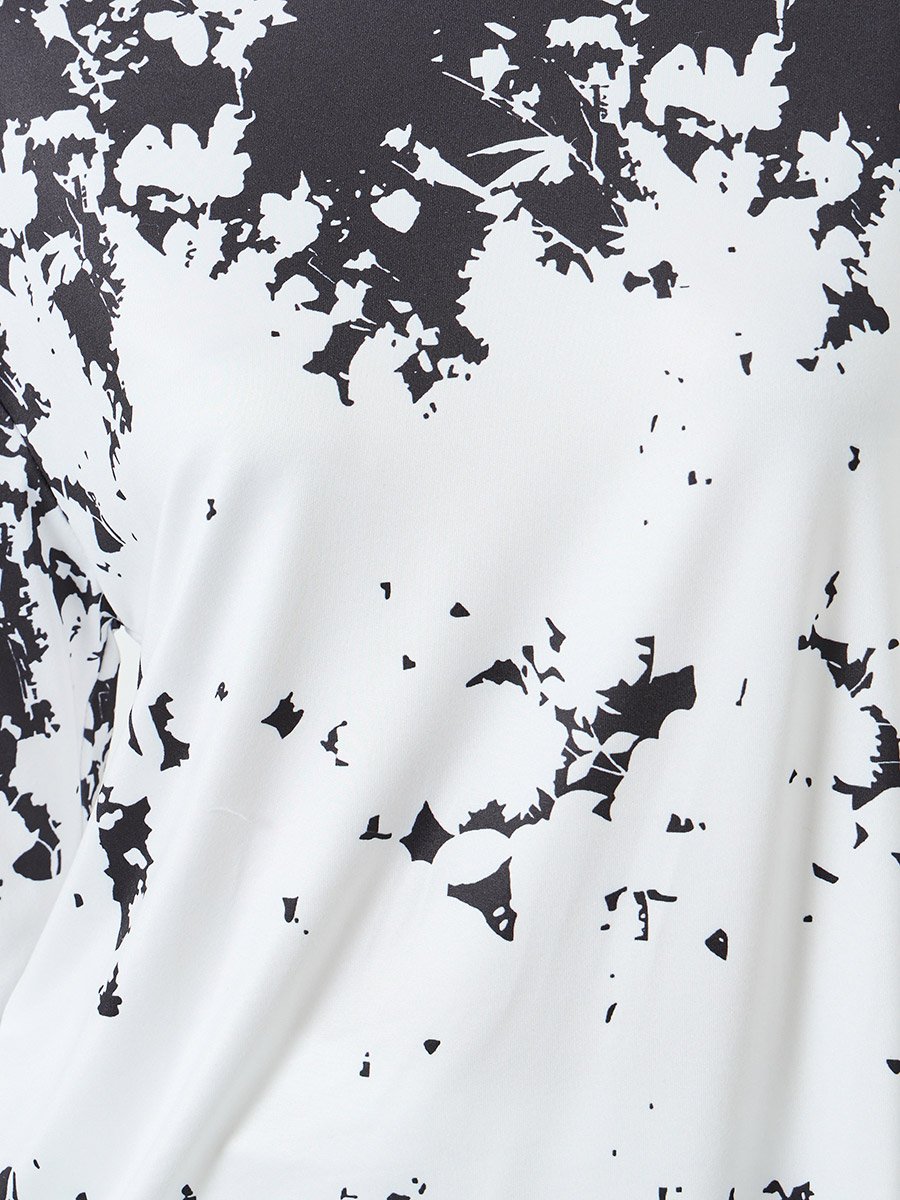 Women Printed Long Sleeve Split Hem Top and Pyjama Set