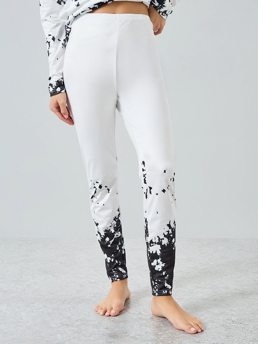 Women Printed Long Sleeve Split Hem Top and Pyjama Set