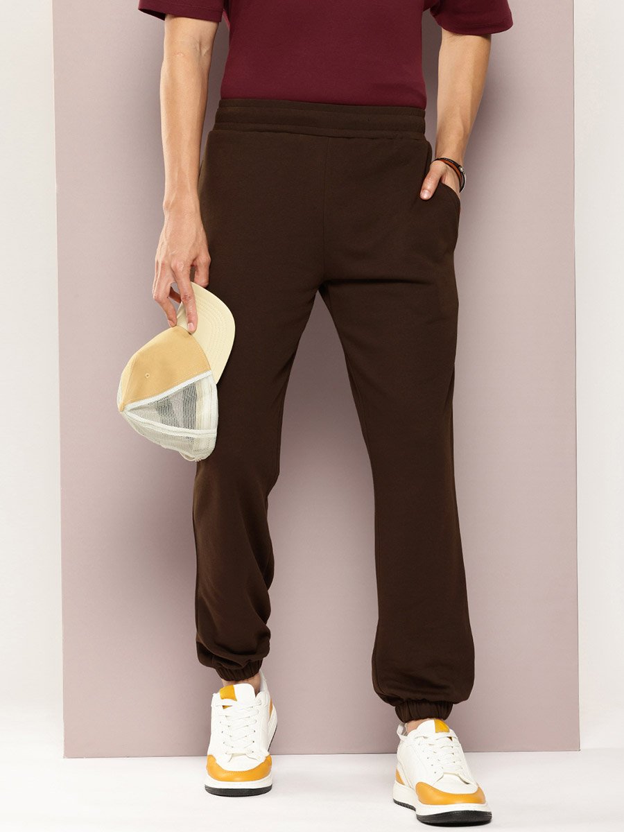 Men Brown Solid Joggers
