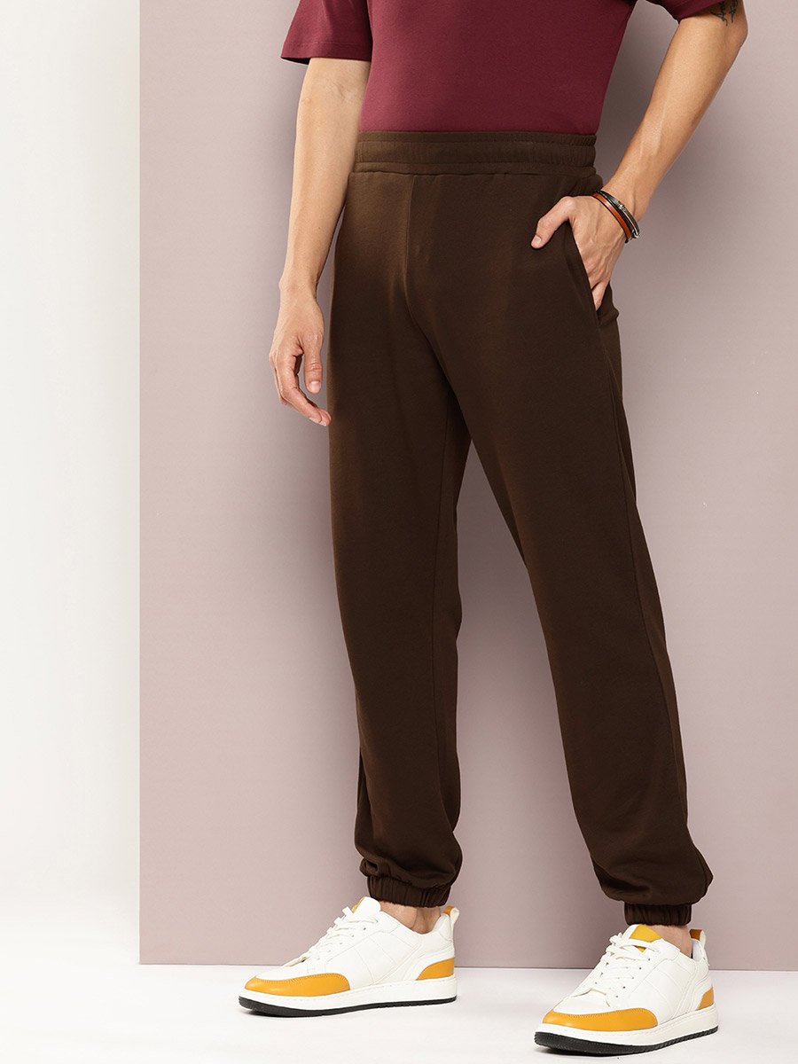 Men Brown Solid Joggers