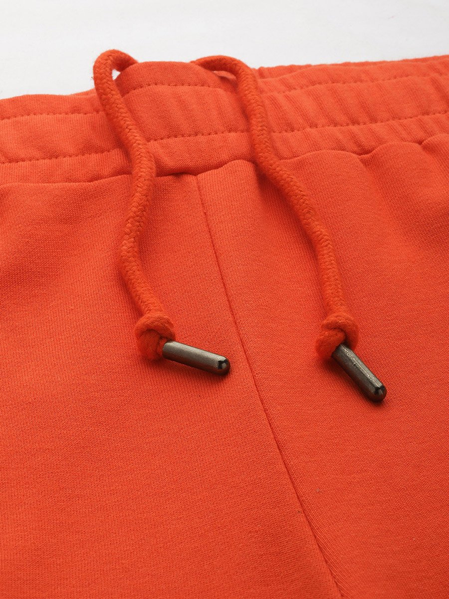 Men Orange Solid Joggers