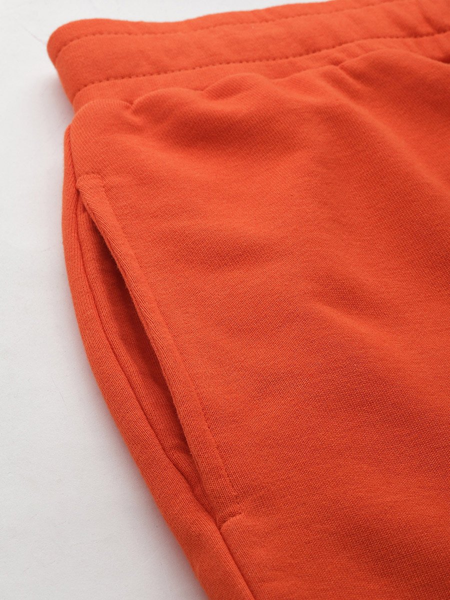 Men Orange Solid Joggers
