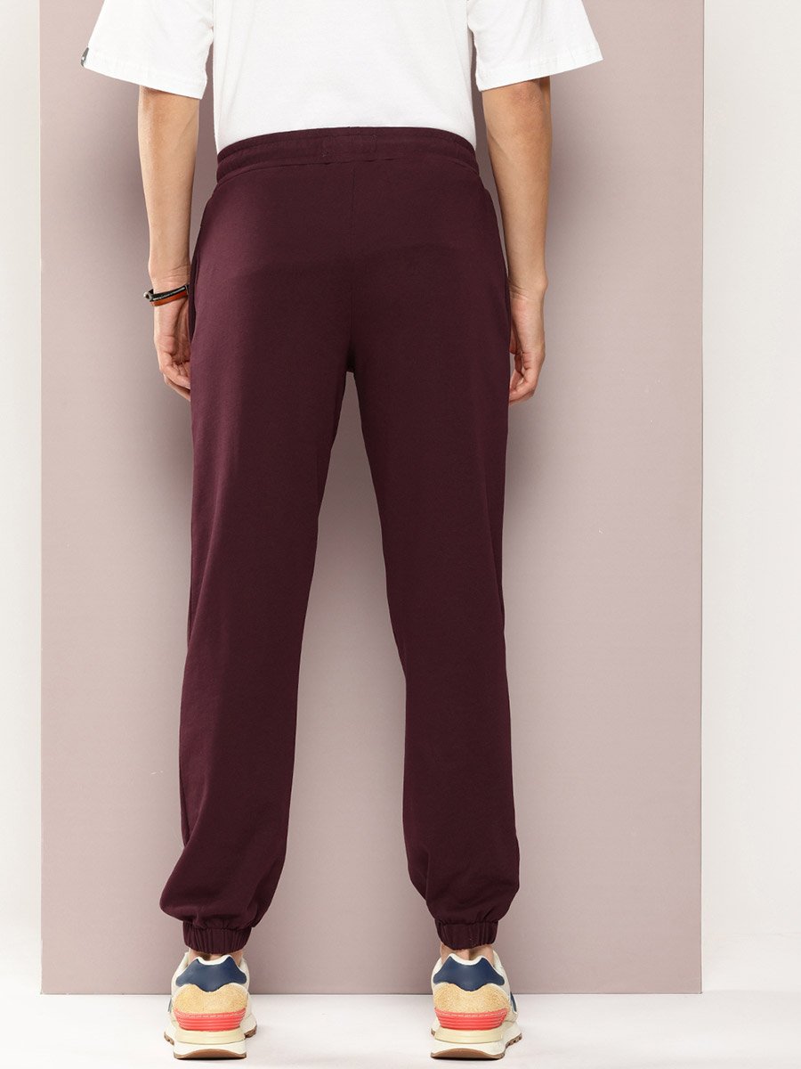 Men Purple Solid Joggers