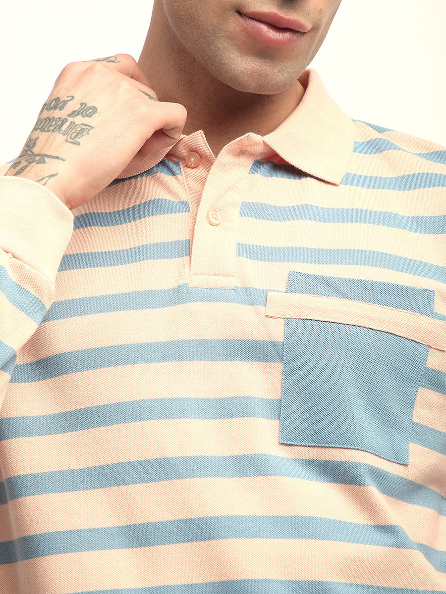 Men Striped Regular Fit Polo