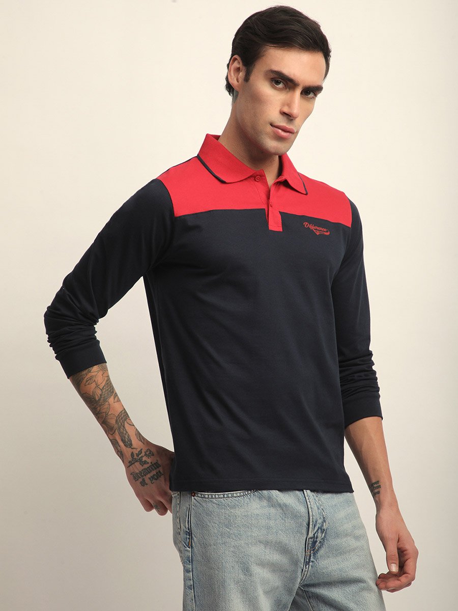 Men Color Block Regular Fit Polo