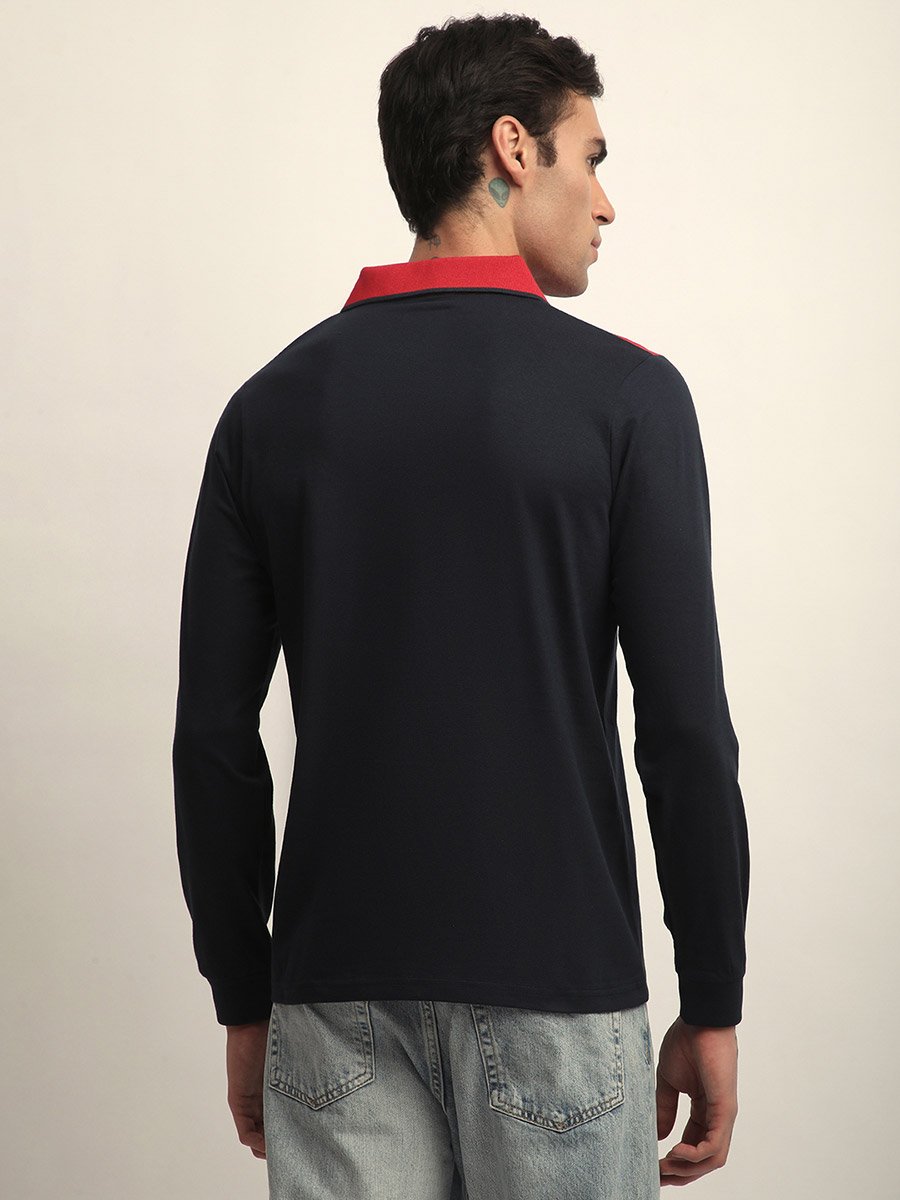 Men Color Block Regular Fit Polo