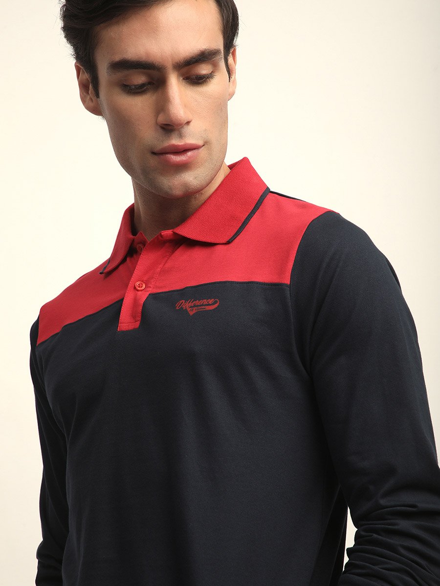 Men Color Block Regular Fit Polo