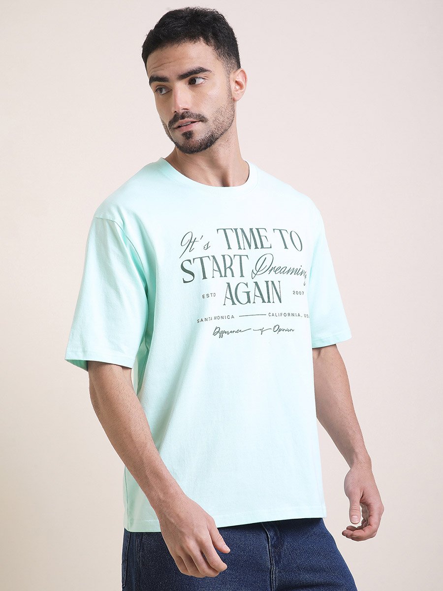 Men Oversized Slogan Print T-Shirt