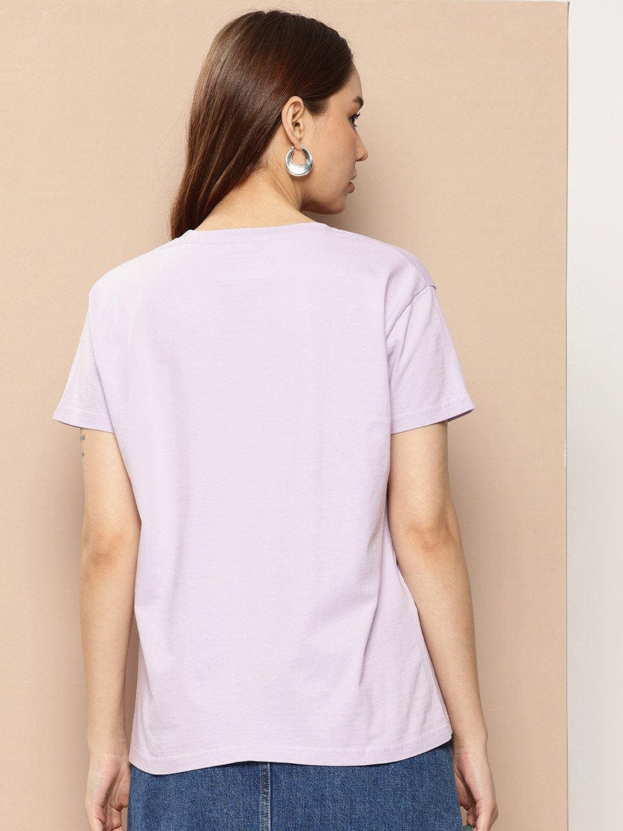 Women Boxy Slogan Print T-Shirt
