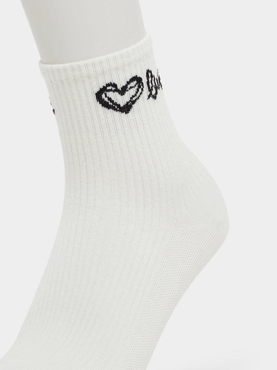 Pack of 3 - Heart Print Ankle Socks