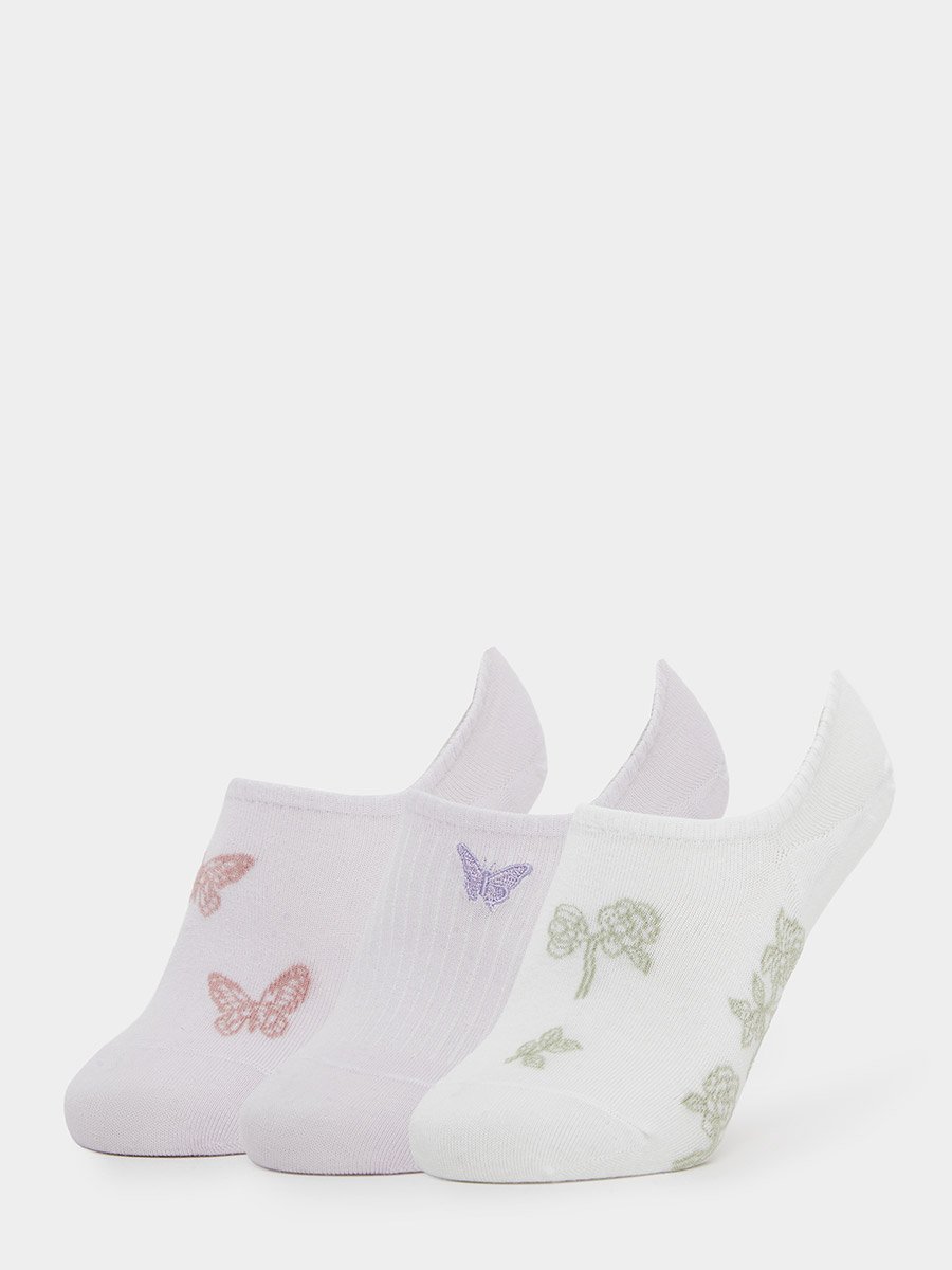 Pack of 3 - Butterfly Print No Show Socks
