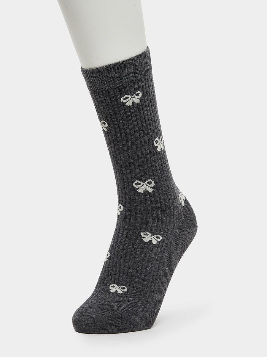 Pack of 2 - Ribbon Print Crew Socks