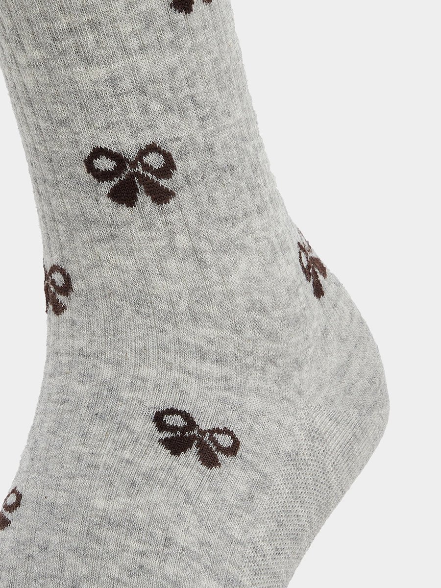 Pack of 2 - Ribbon Print Crew Socks
