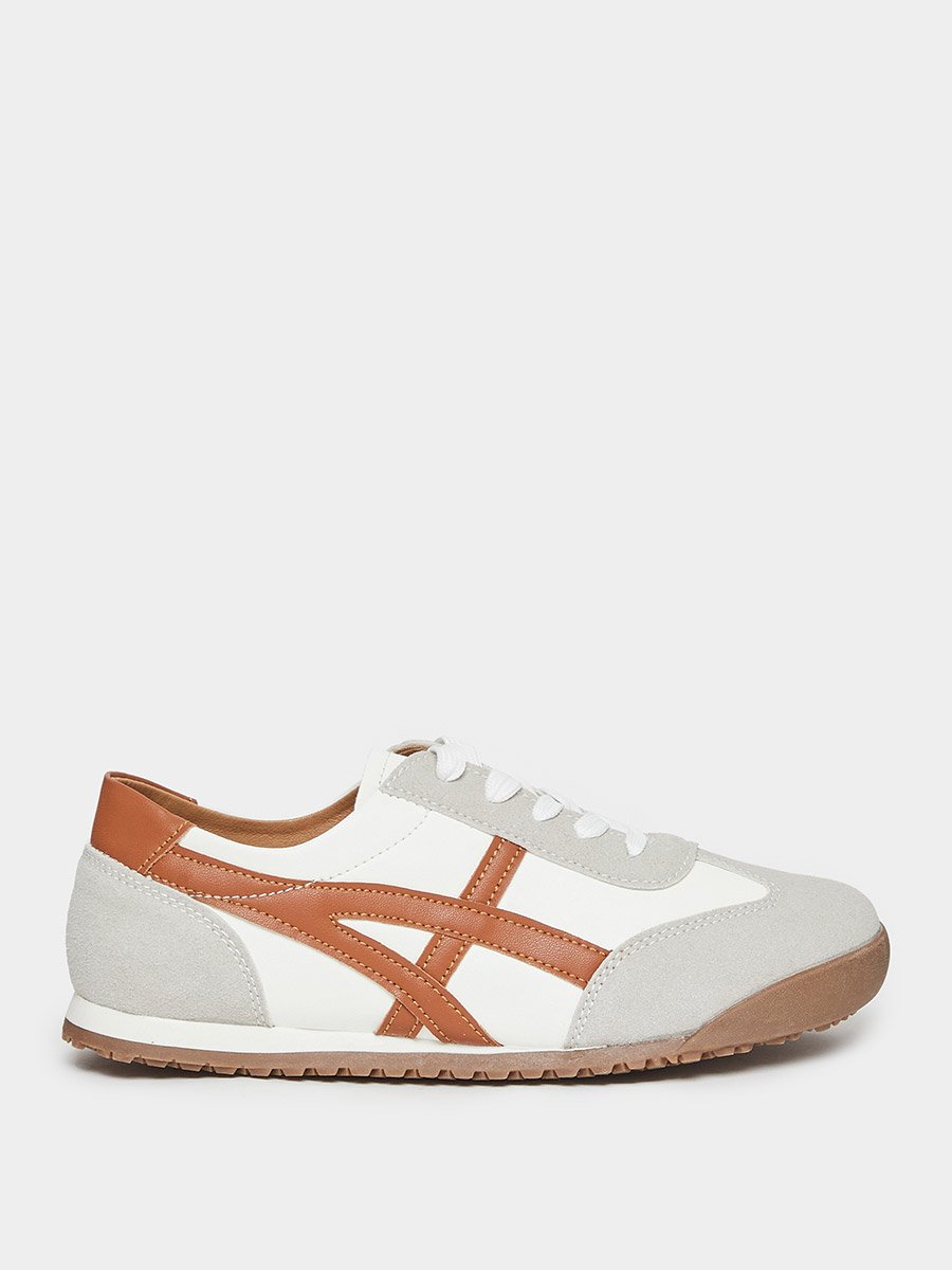 Women Brown Retro-Style Sneakers