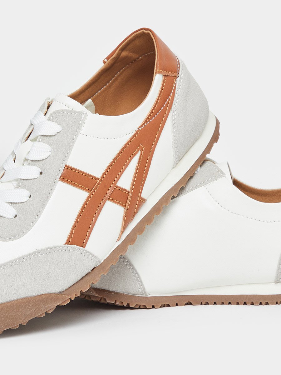 Women Brown Retro-Style Sneakers