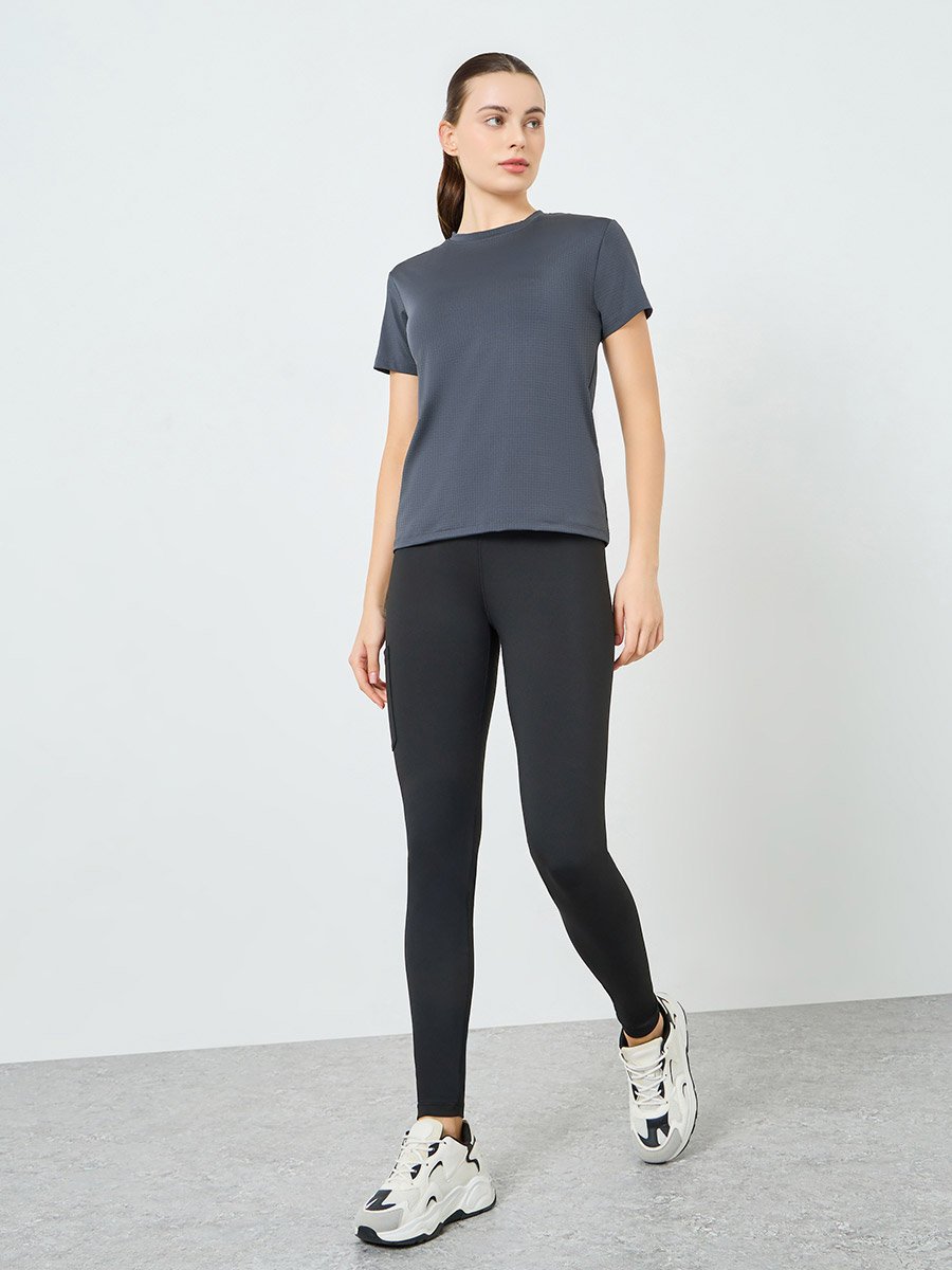 Pack of 2 - Textured Basic Short Sleeve Top