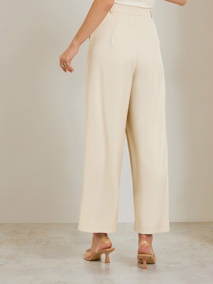 Off-White Embellished Wide Leg Pants
