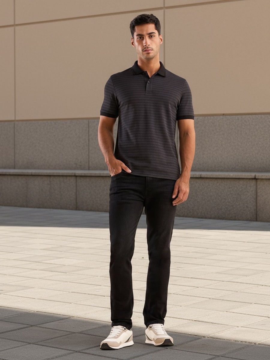 Textured Polo T-Shirt