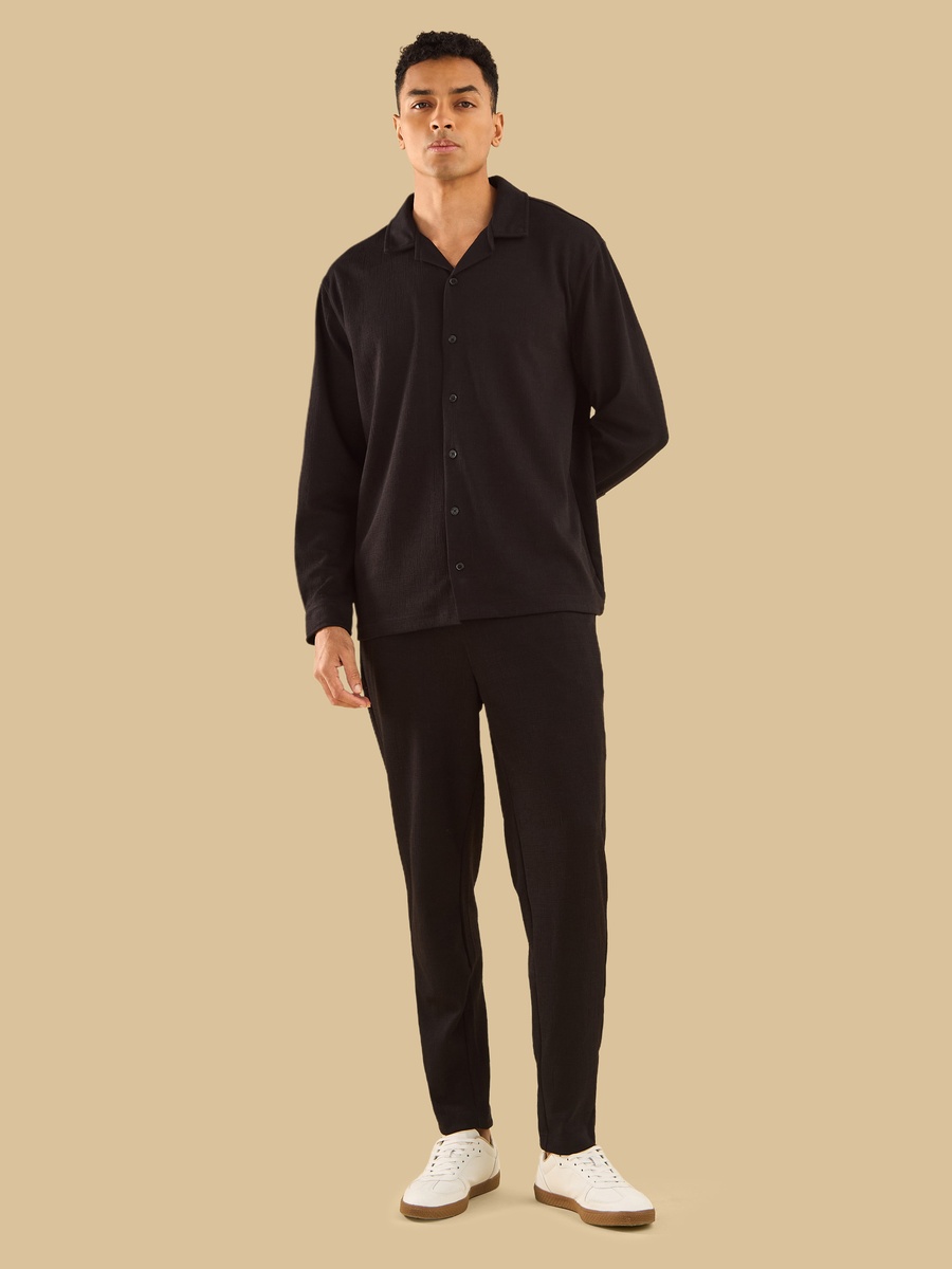 Textured Camp Collar Shirt