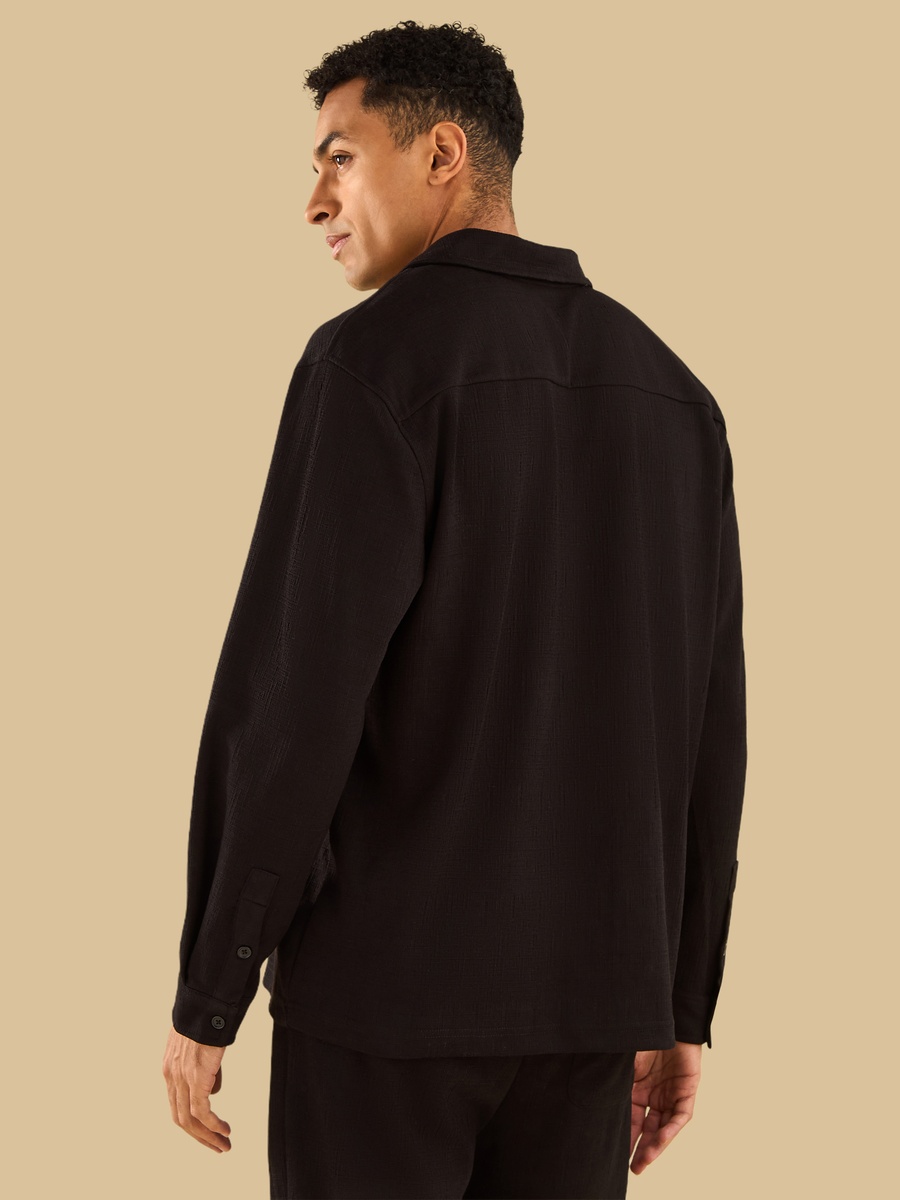 Textured Camp Collar Shirt