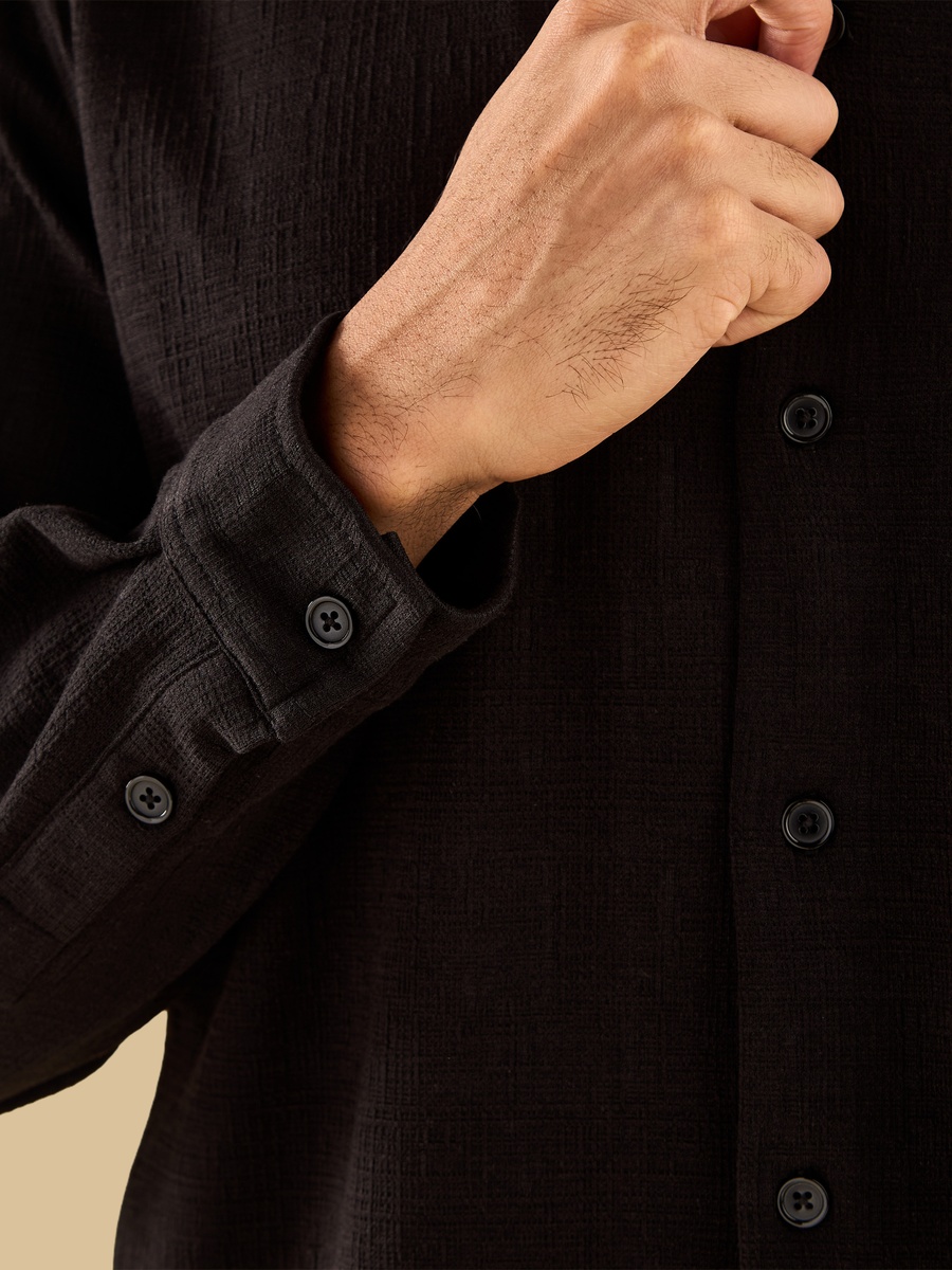 Textured Camp Collar Shirt
