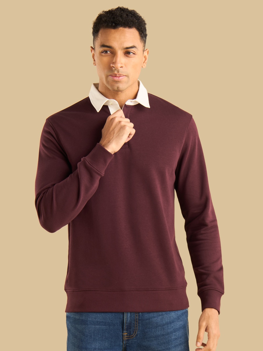 Regular Fit Collared Sweatshirt