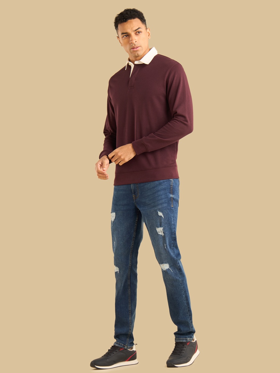 Regular Fit Collared Sweatshirt