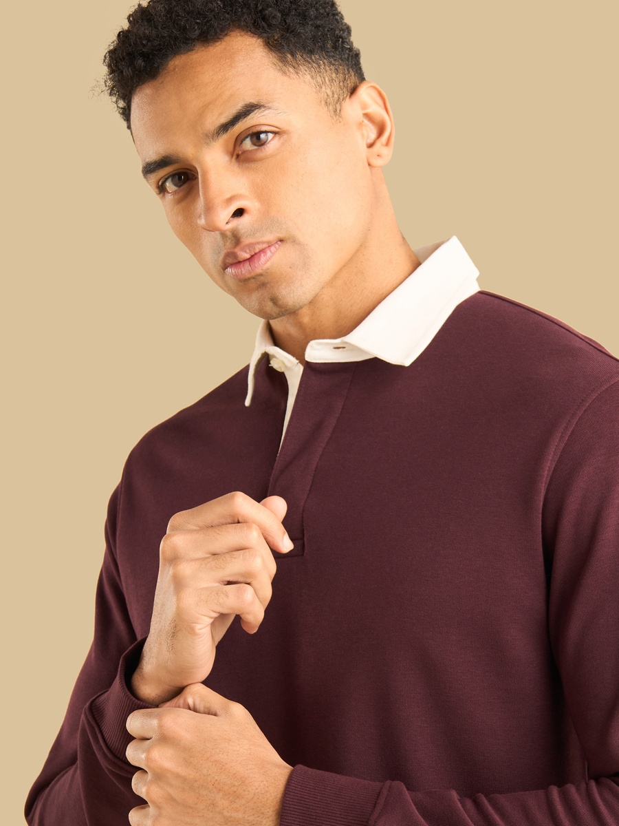 Regular Fit Collared Sweatshirt