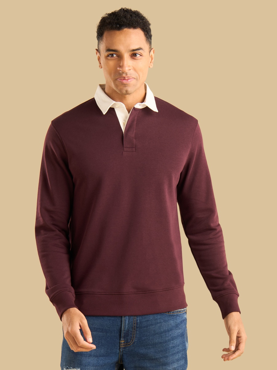 Regular Fit Collared Sweatshirt