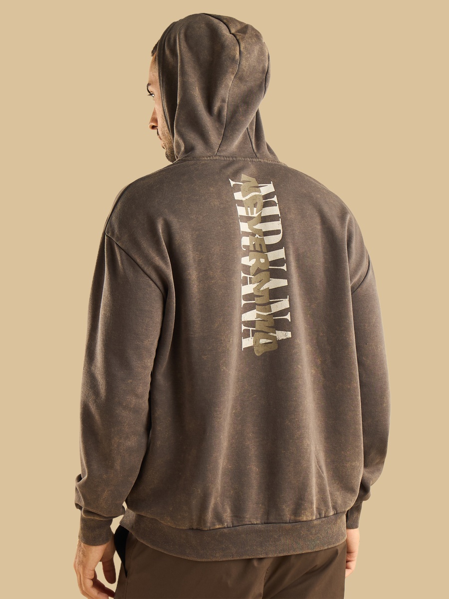 Nirvana Print Oversized Hooded Sweatshirt