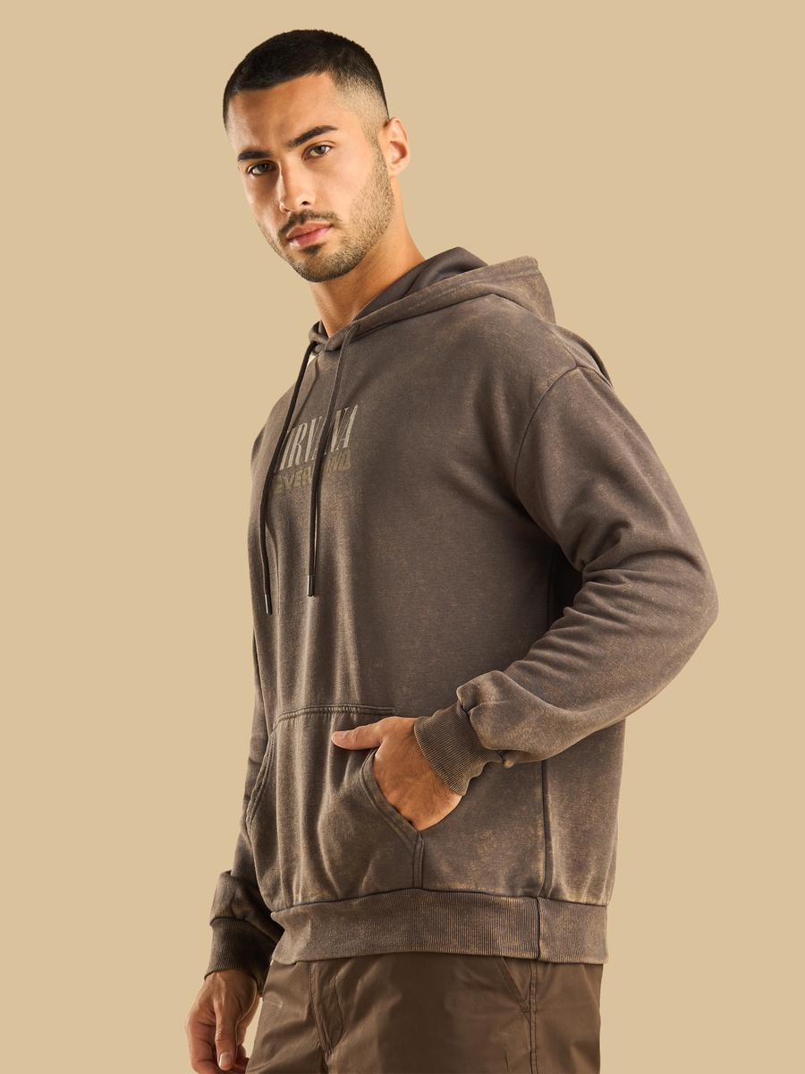 Nirvana Print Oversized Hooded Sweatshirt