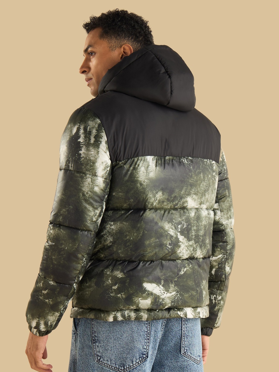 Panelled Hooded Puffer Jacket