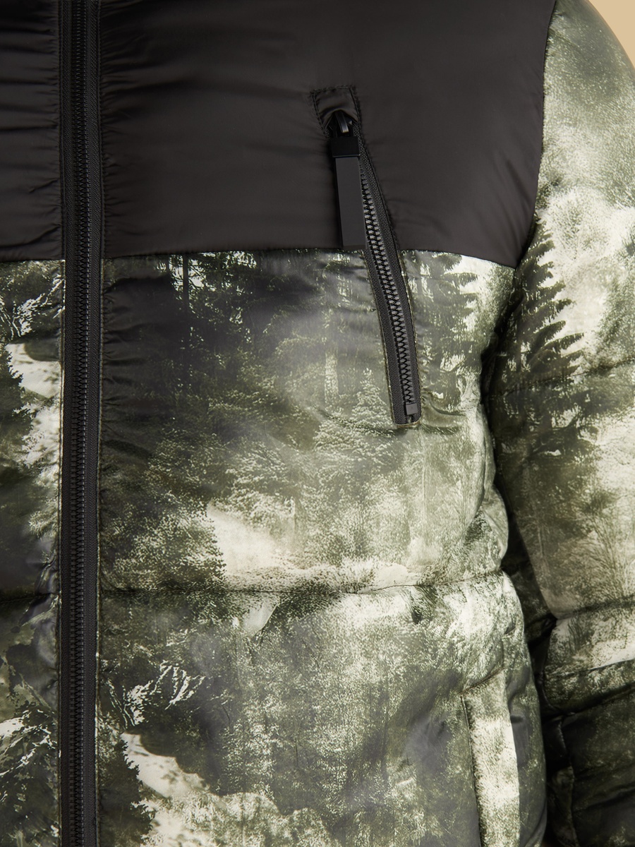 Panelled Hooded Puffer Jacket