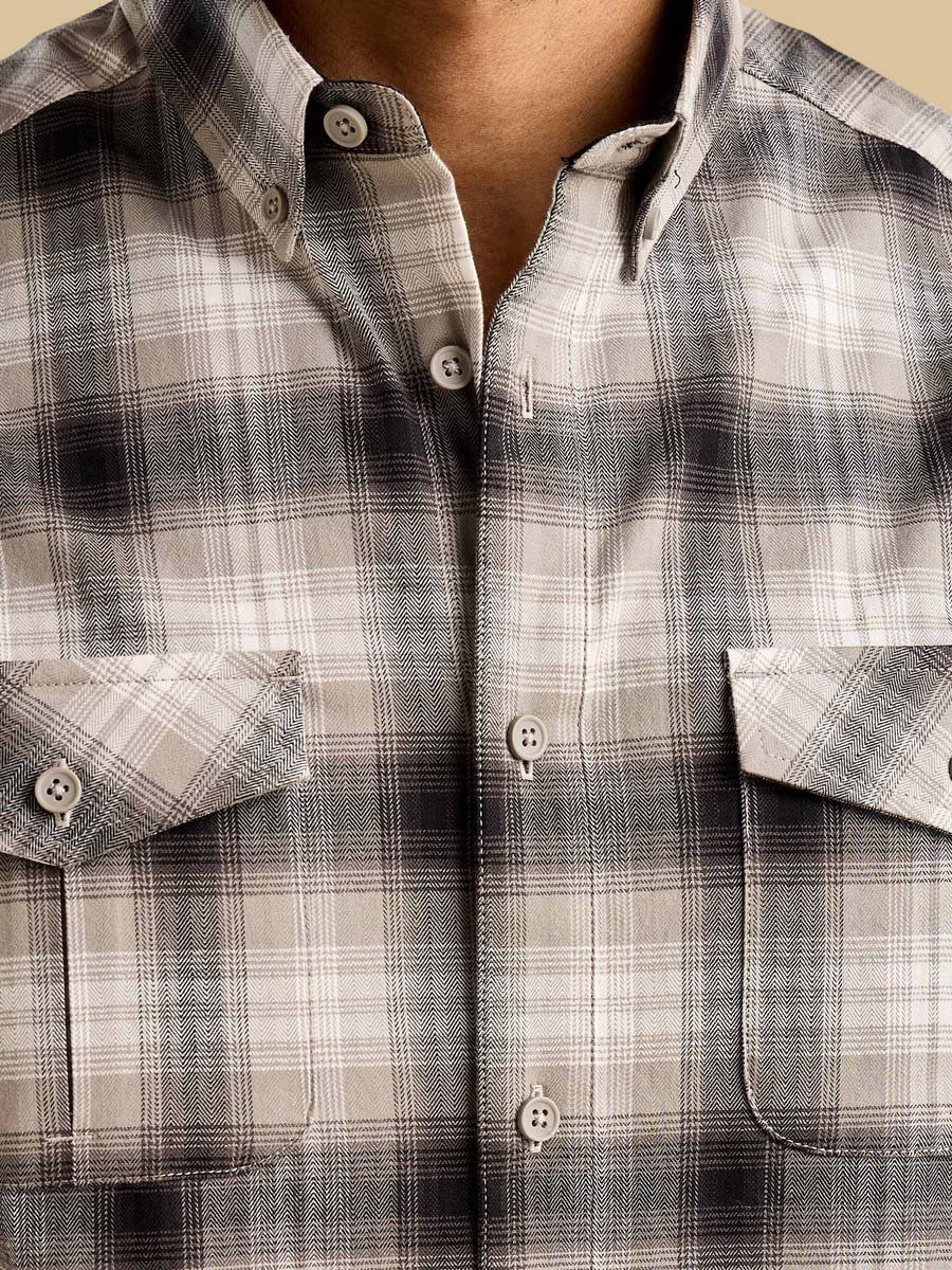 Checked Flannel Shirt with Chest Pockets