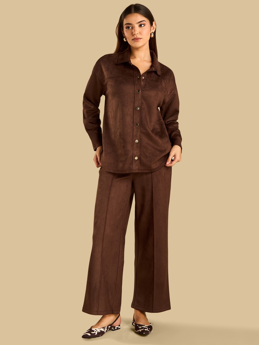Button Through Suede Shirt
