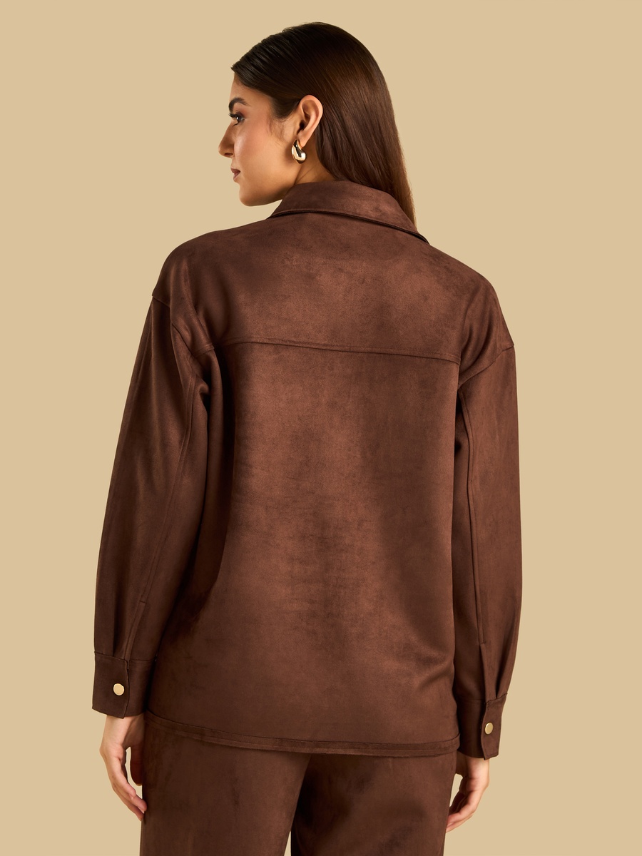 Button Through Suede Shirt