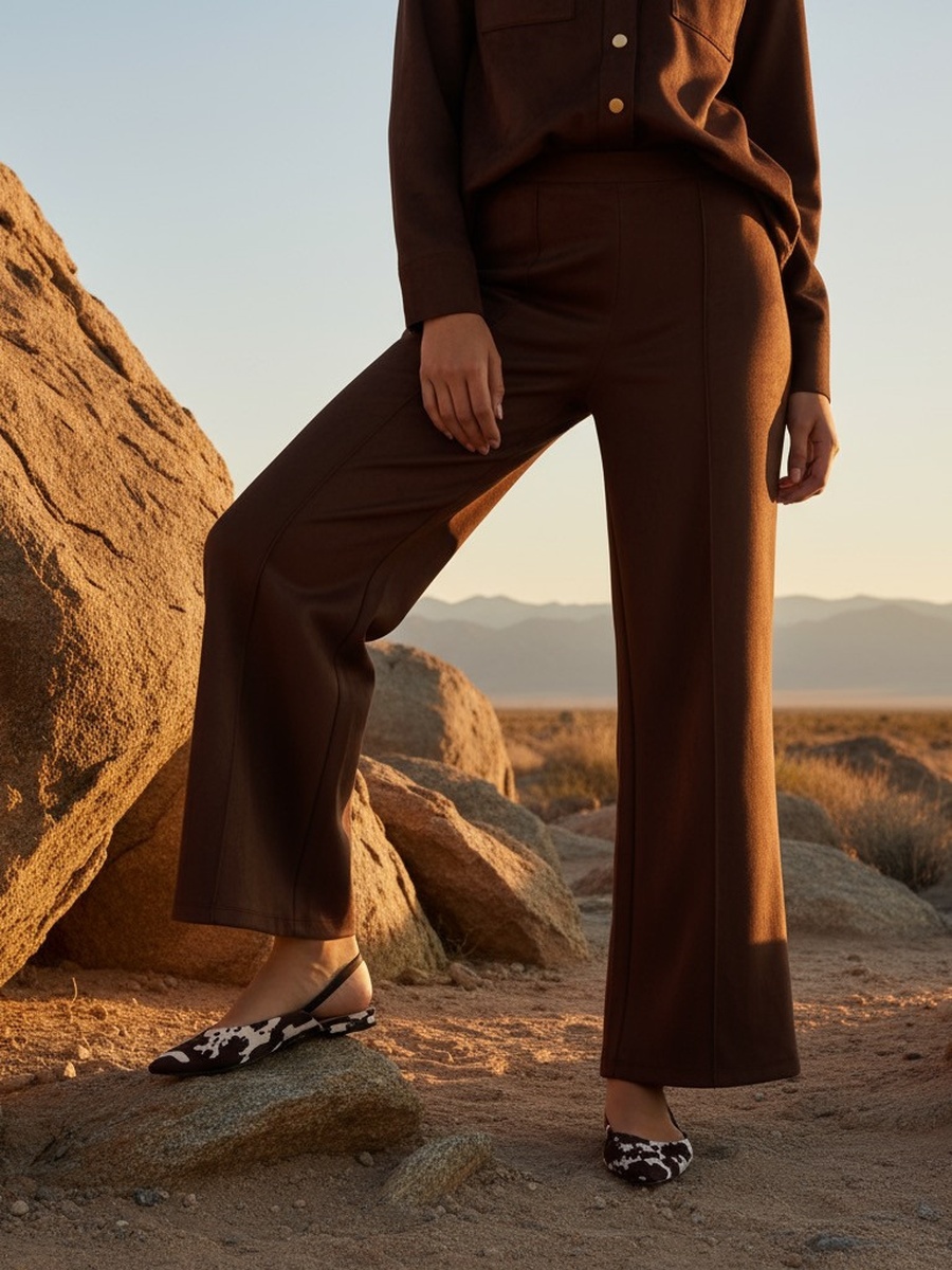 Suede Wide Leg Pants