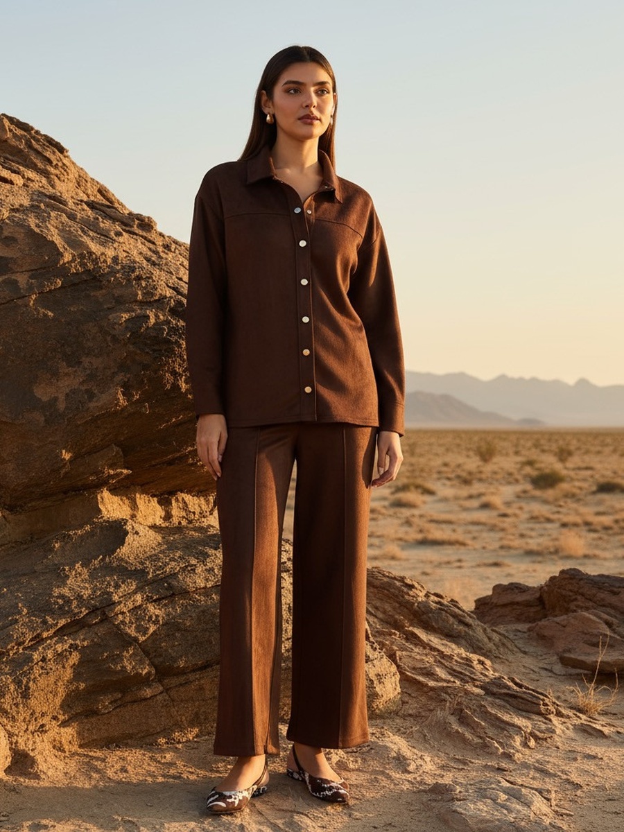 Suede Wide Leg Pants