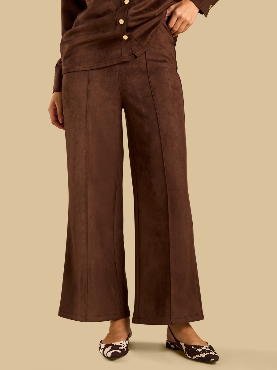 Suede Wide Leg Pants