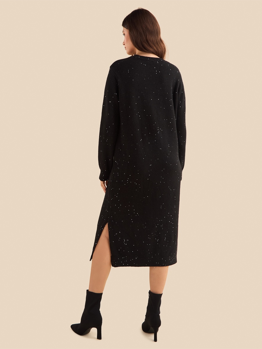 Sequin Embellished Sweater Dress