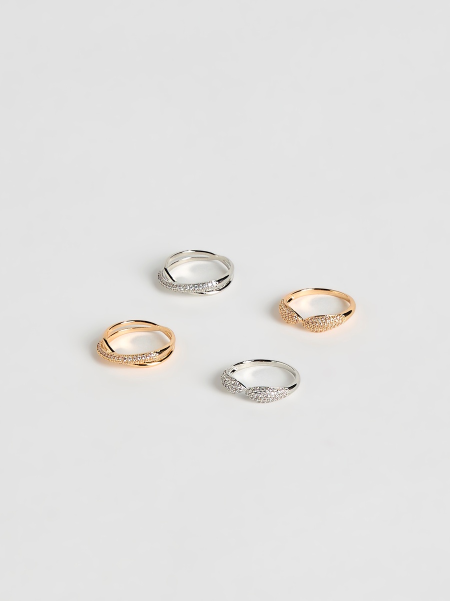 Pack of 4 - Embellished Ring