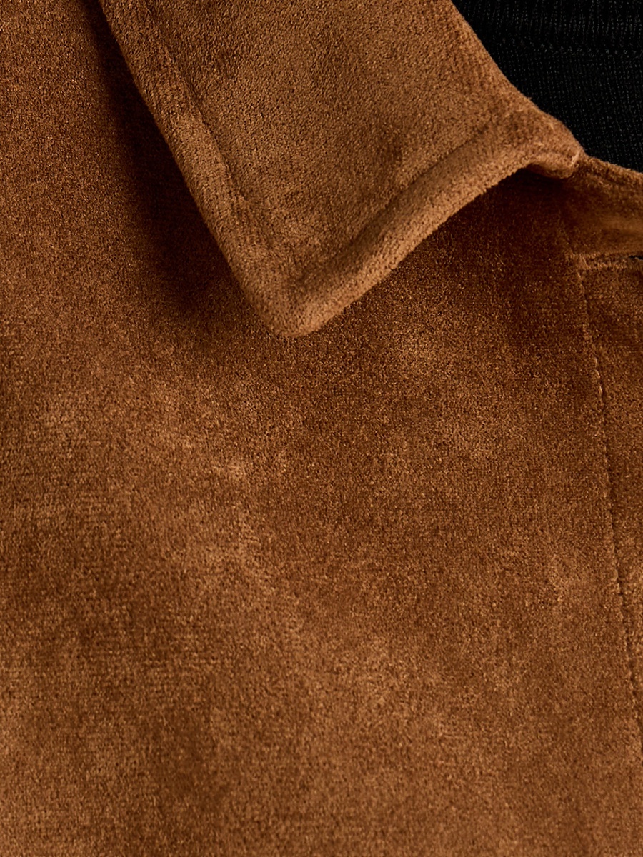 Plain Button Through Suede Jacket