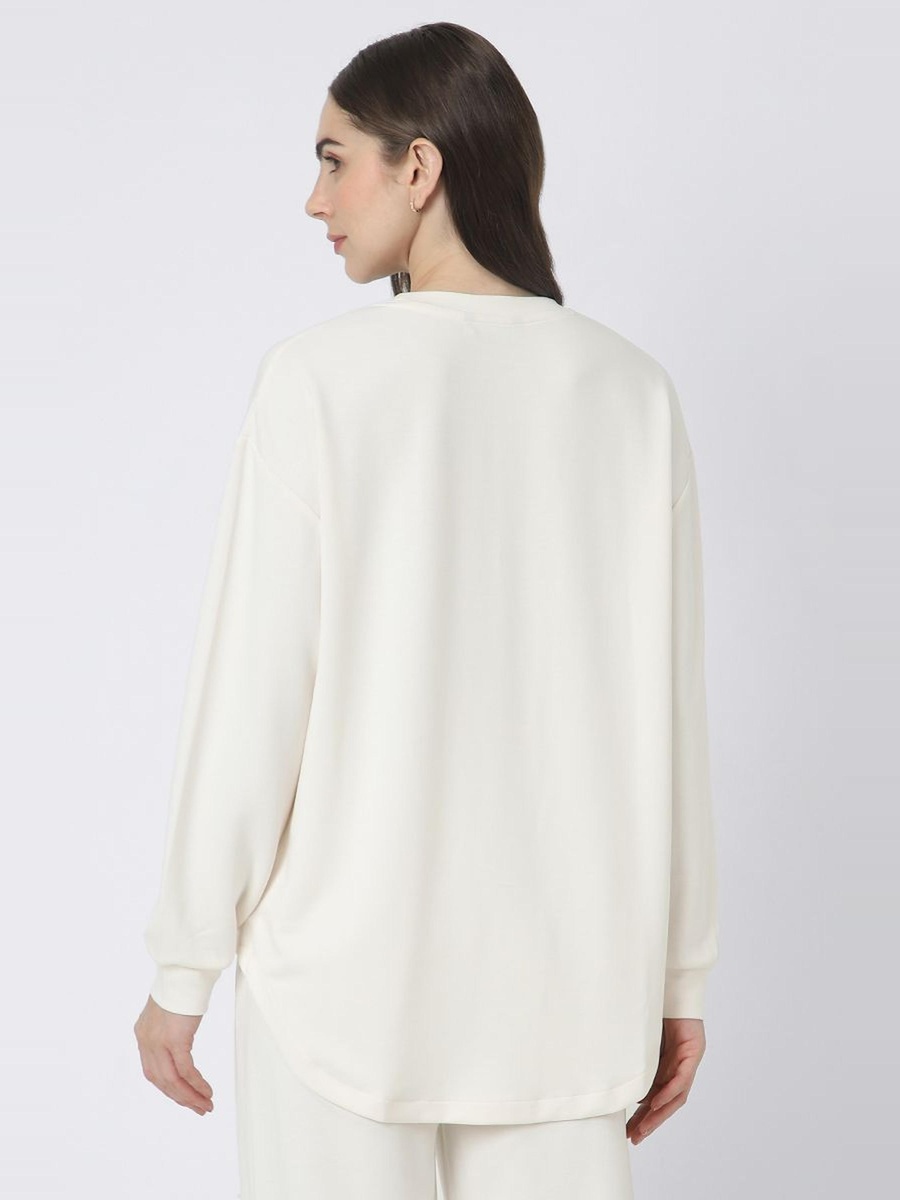 Asymetric Solid Colored Sweatshirt