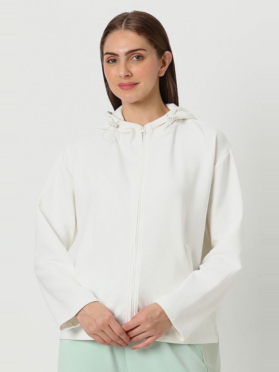 Zip Through Solid Colored Track Jacket