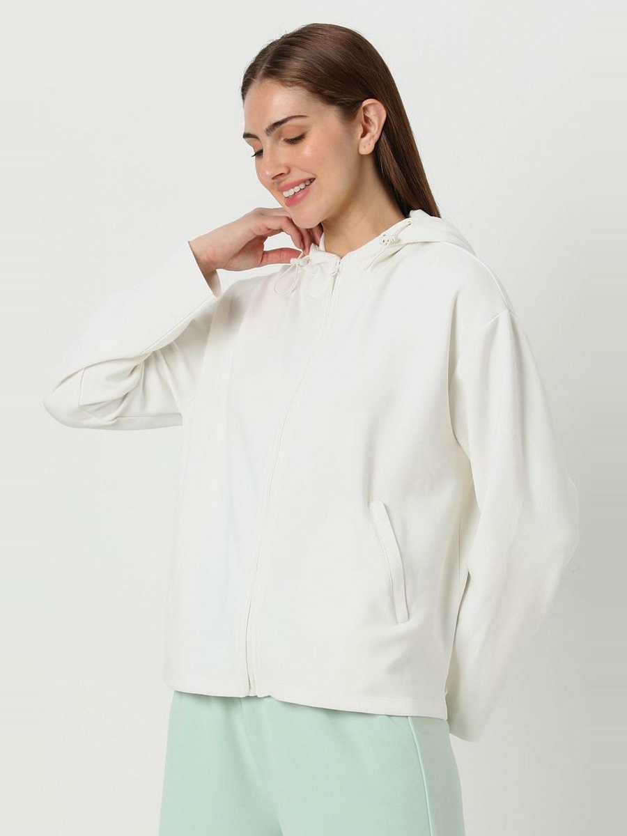 Zip Through Solid Colored Track Jacket