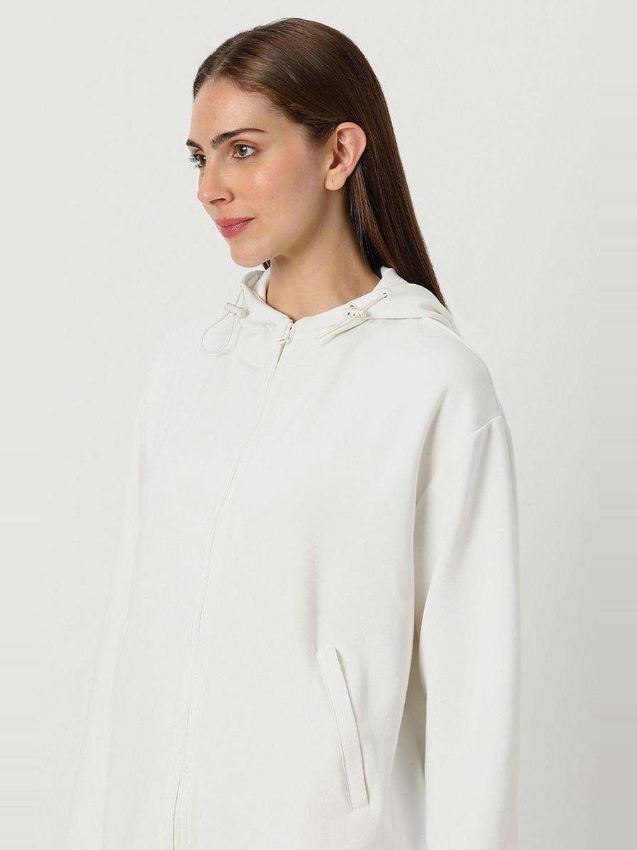 Zip Through Solid Colored Track Jacket