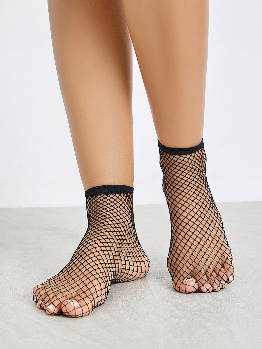 Pack of 2 - Ankle Fishnet Socks